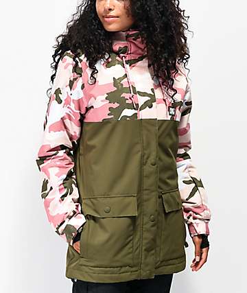 DC Cruiser Dusty Rose Camo 10K chaqueta de snowboard