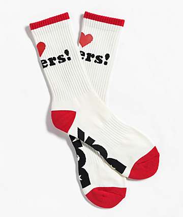 DGK I Love Haters Sand & Red Crew Socks - 