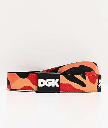 DGK Strike Scout cinturón tejido de camuflaje rojo, naranja y amarillo