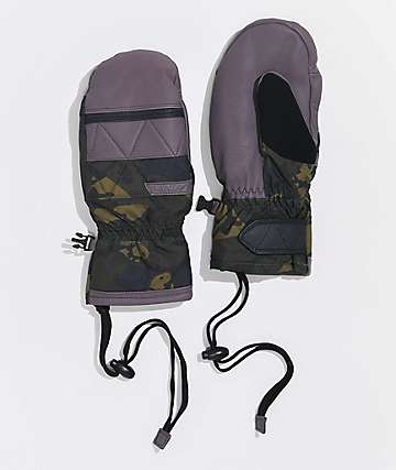 Dakine Women's Fleetwood Grey & Camo Snowboard Mittens - 