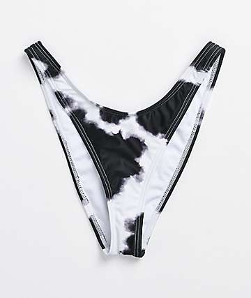 Damsel Billie braguitas de bikini de pierna alta con estampado de vaca