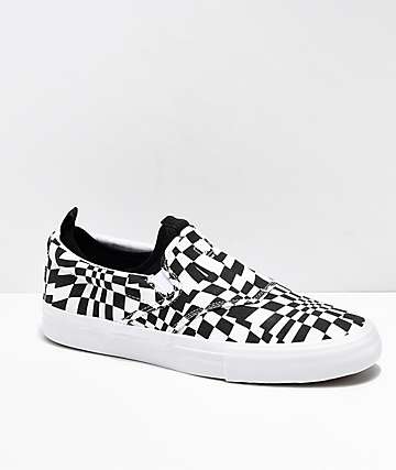 Diamond Supply Co. Boo-J XL Black & White Slip-On Skate Shoes