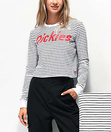Dickies Genuine camiseta de manga larga negra y blanca de rayas