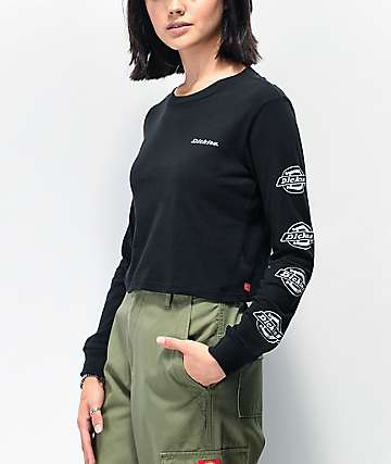Dickies Icon Logo camiseta corta negra de manga larga negra