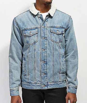 Zimaes-Men Coat Plus Size Pocket Baggy Button Blazer Washed Jeans Jacket 