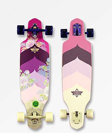 Dusters Wake Bloom 34" Purple Drop Through Longboard Complete