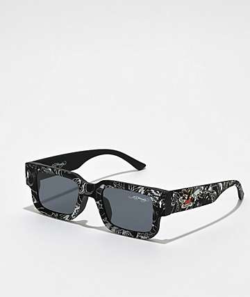Ed Hardy Camouflage Black Square Sunglasses -