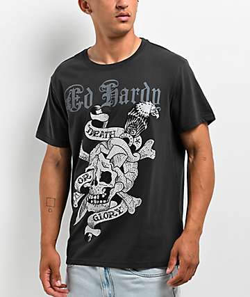 Ed Hardy COWBOY SKULL Tシャツ ED HARDY Vintage T Shirt Eagle and Skull Graphic Ed Hardy
