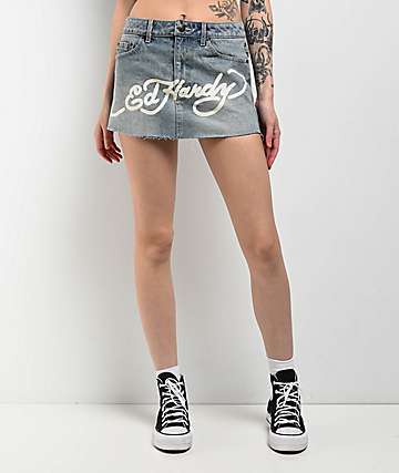 【Ed Hardy】Love Dagger アイボリー クロップ半袖Tシャツ チビT Ed Hardy Love Dagger Ivory T-Shirt | Zumiez
