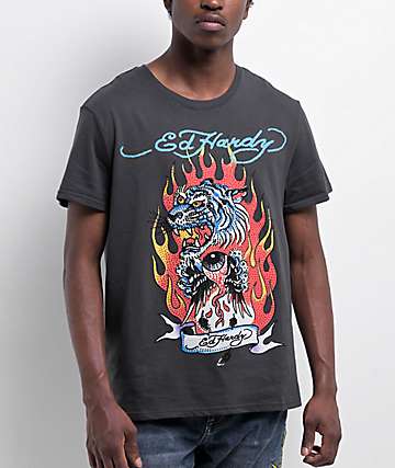 Ed Hardy Skull Butterflies Black Sweat Skirt