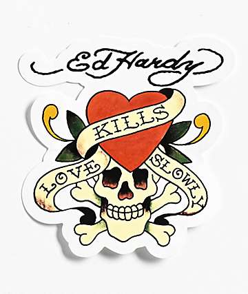 【Ed Hardy】Love Dagger アイボリー クロップ半袖Tシャツ チビT Ed Hardy Love Dagger Ivory T-Shirt | Zumiez