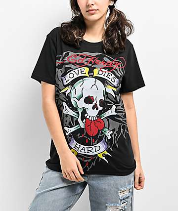 Ed Hardy x  Broken Promises Deaths Shadow Black Tank Top