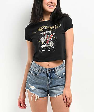 Ed Hardy x Kim Petras ショートパンツ＆フーディ 上下セット Ed-Hardy-x-Kim-Petras-Cross-