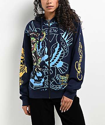Ed Hardy True Eagle Rhinestone Natural Crop T-Shirt | Zumiez