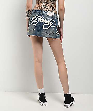 *Ed Hardy*  ジャンピング コイ デニム フレア ジーンズ Ed Hardy* ジャンピング コイ デニム フレア ジーンズ ボトムス