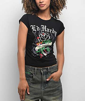 Ed Hardy Tigers Black Thermal Long Sleeve T-Shirt | Zumiez