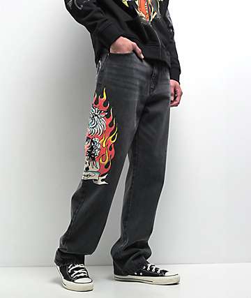 Ed Hardy Dagger Heart Retro Light Flare Jeans | Zumiez