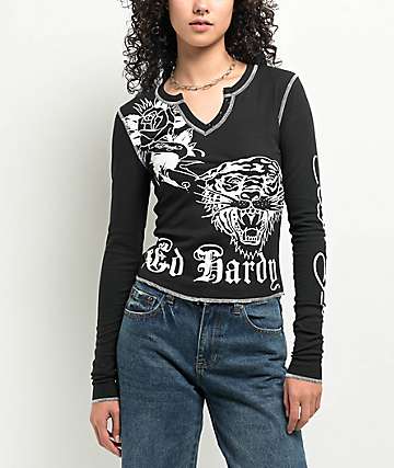 Ed Hardy Love Kills Slowly Heart Rhinestone Ivory Cap Sleeve T-Shirt