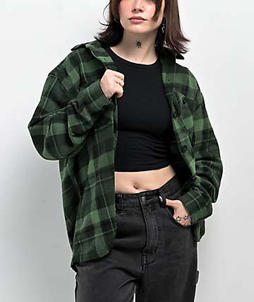 Empyre Akrin Green Plaid Flannel Shirt - 