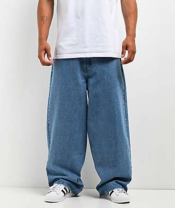 Empyre Blake Blue Wash Ultra Wide Skate Jeans - 