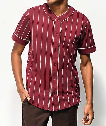 red and white pinstripe baseball jersey