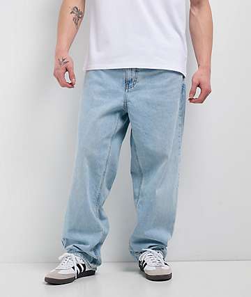 Empyre Colby Light Blue Wash Loose Fit Denim Skate Jeans - 