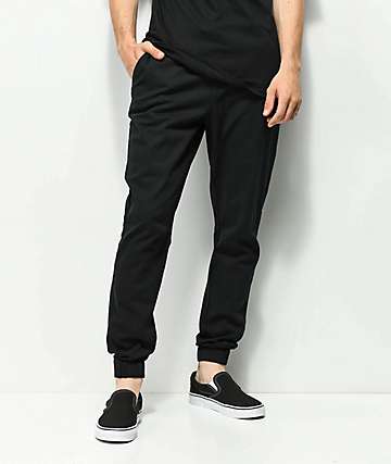 black jean jogger pants