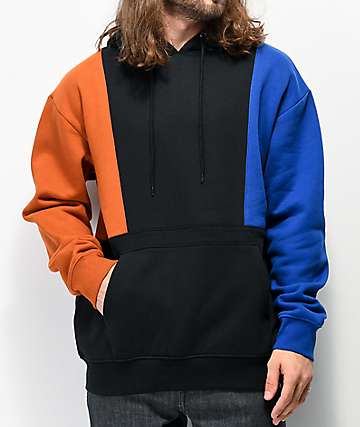 Empyre Fast Break sudadera con capucha negra, azul y marrón
