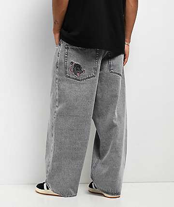 Empyre Blake Loose Fit Blue Wash Denim Skate Shorts