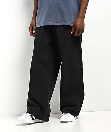 Empyre Shmutz Black Ultra Wide Denim Skate Jeans -