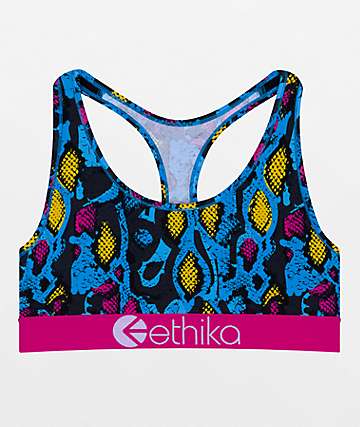 ETHIKA Petaled Lace Girls Sports Bra - BLUE COMBO