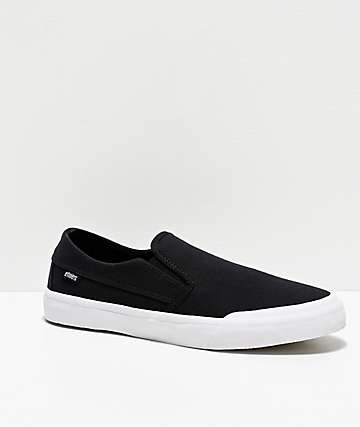 Etnies Langston Slip-On zapatos de skate negros y blancos