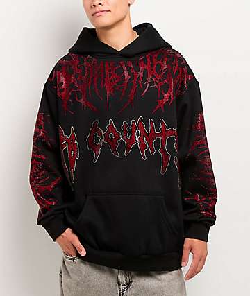 FB County French Terry Black Crop Zip Hoodie | Zumiez