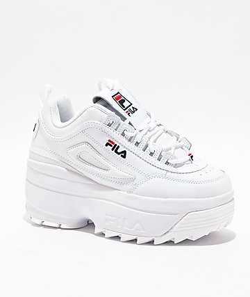 Fila Disruptor 2 Wedge White Platform Shoes -