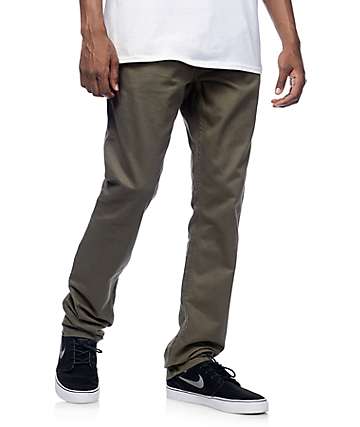Free World Night Train Regular Fit Olive Twill Pants (Past Season)