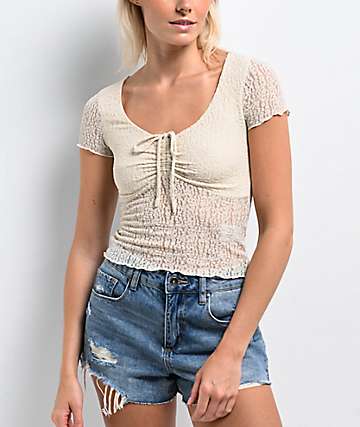 Freeworld Fancy Lace Birch top - 