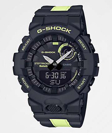 G-Shock GBA800 reloj digital negro y verde lima reflectante