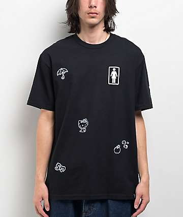 半額満載!スーパーSALE グランドセール! Push Anniversary 45th Kitty Hello x Girl Black Zumiez | T-Shirt ガールズ