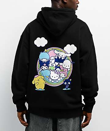 Girl x Hello Kitty and Friends Rainbow Black Hoodie - 
