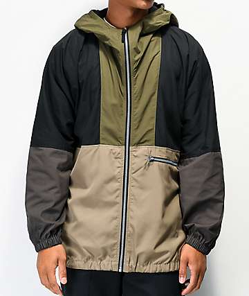 Globe Radar Shell chaqueta cortavientos caqui, negra y oliva