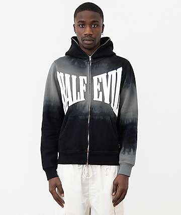 HALF EVIL Arc Blue Wash Body Bag Zip Hoodie -