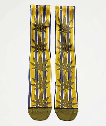 Aurora Yellow Huf Mens Plantlife Full Melange Sock OFA