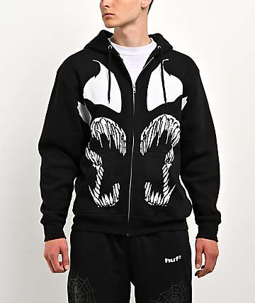HUF x Marvel Spider-Man Symbiosis Black Zip Hoodie - 