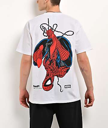 HUF x Marvel Spider-Man Upside Down White T-Shirt - 