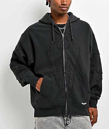 HUF x Marvel Spider-Man Web Black Wash Zip Hoodie - 