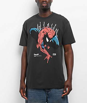 HUF x Spider-Man Perceptions Washed Black T-Shirt - 