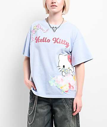 Hello Kitty® & Friends | A.LAB Hello Kitty Pink Ribbon Blue T-Shirt - 