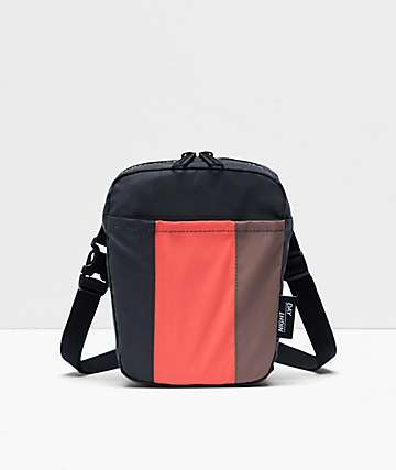 Herschel Supply Co. Cruz bolso de hombro coral, marrón y negro
