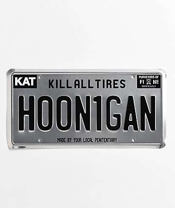 Hoonigan Censor Bar Black & Silver License Plate Frame