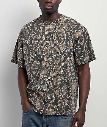 ITA Leopard Grey Heavyweight Boxy T-Shirt | Zumiez